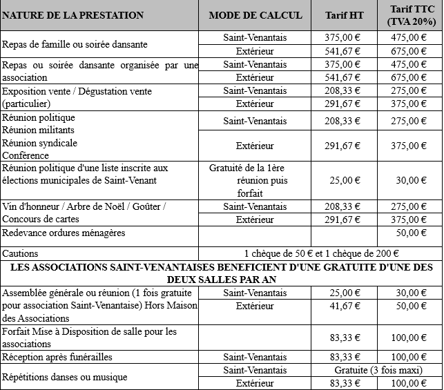 tarif salle des fetes 2025